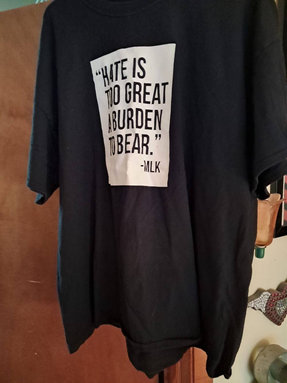 Black Short-Sleeve Graphic Tee with MLK Quote